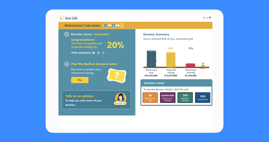 Retirement calculator - step 2