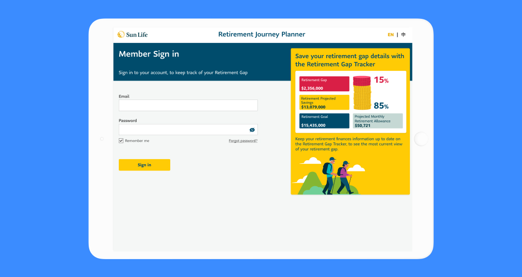 Retirement Journey Planner - Member Sign in