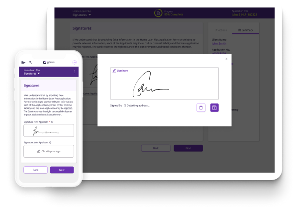 Flow's E-signature functionality