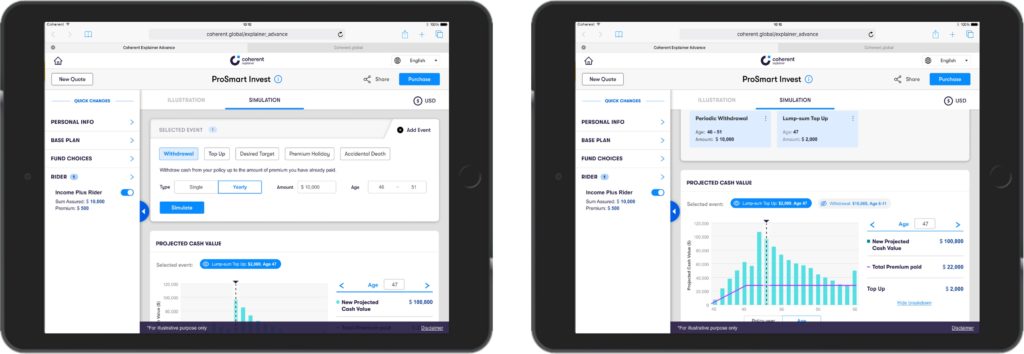 Coherent Spark deploys investment illustrations with what-if scenarios to enrich advisor/customer discussions