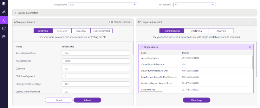 API request and response