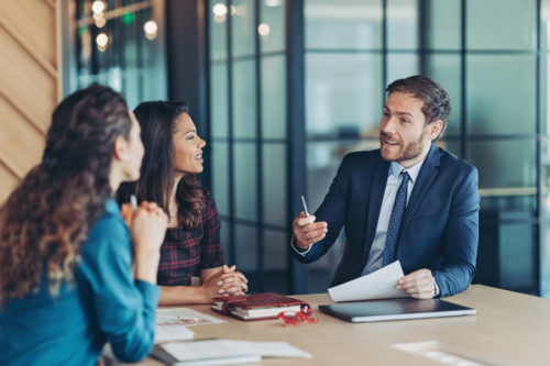 Group of business persons during a meeting in the office